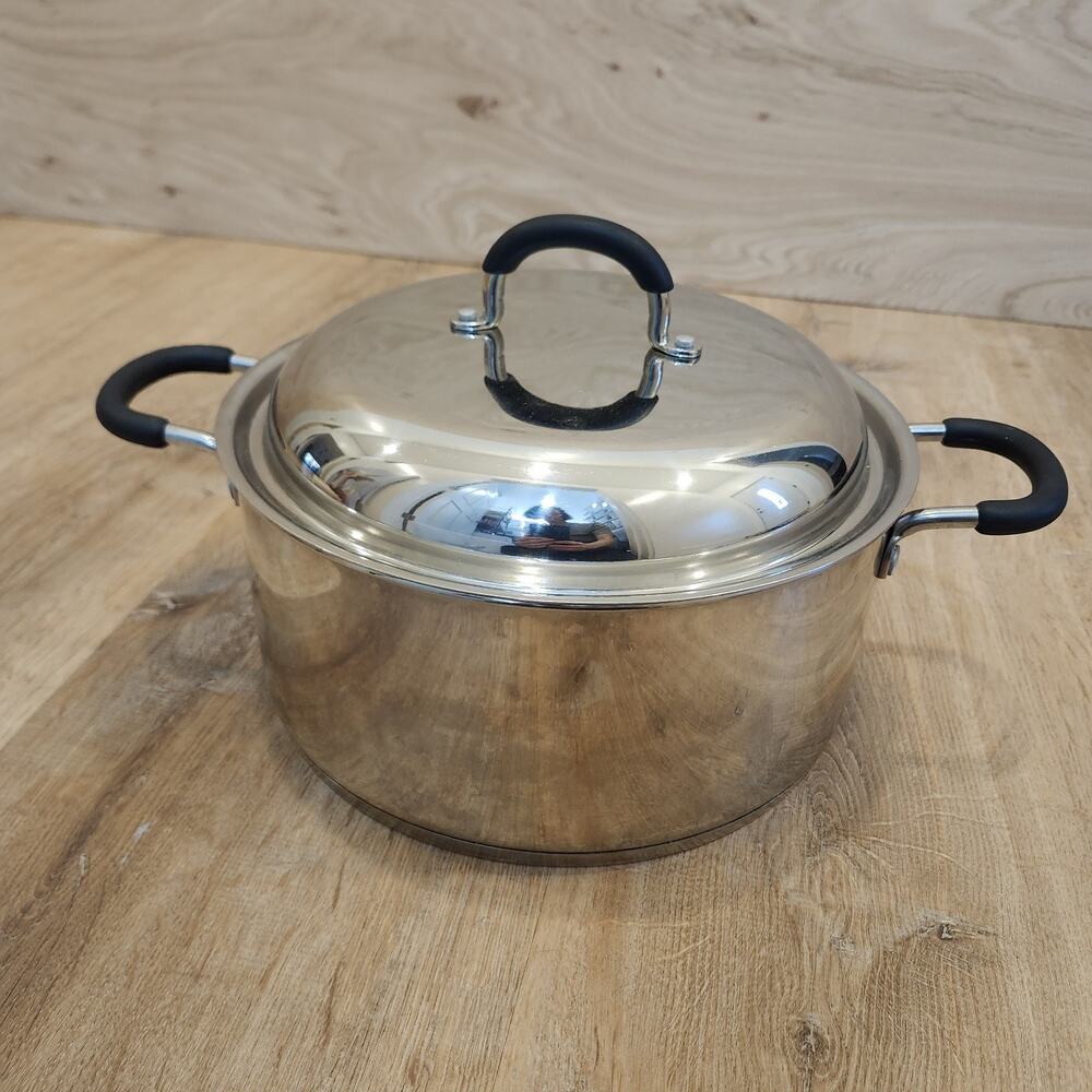 Wearever Stainless Steel 5qt Pot Pan Dual Handle Silicone Coated W/Lid